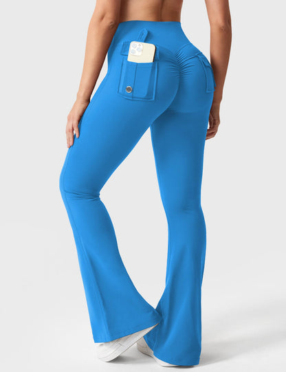 hugmecurve  Brittany Flared Leggings with Pockets